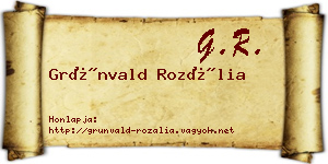 Grünvald Rozália névjegykártya